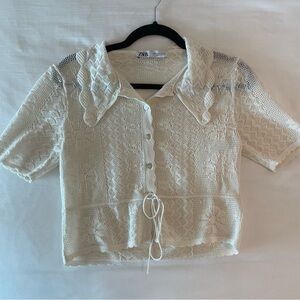 ZARA Cream Top. Never Worn. Perfect Condition. Size S